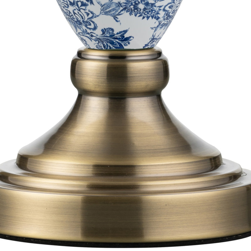Pulcherie 44Cm White/Blue Table Lamp, Antique