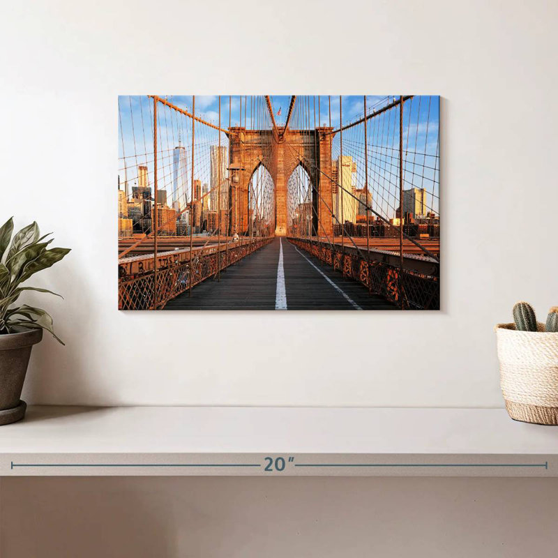 Pont de Brooklyn au lever du jour, H 8 po x l 12 po