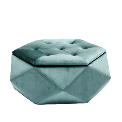 Elegant Velvet Polygon Diamond - Footrest And Spacious Storage For Living Room, 34"L X 30.5"W 13.5"H Multi Functional Seating Home,