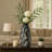 Decorative Home Decor Glass Vase with Abstract Pattern – Artistic Tall Flower Vase for Office Accent, Living Room Decor, or Table Styling – Gray-86308749
