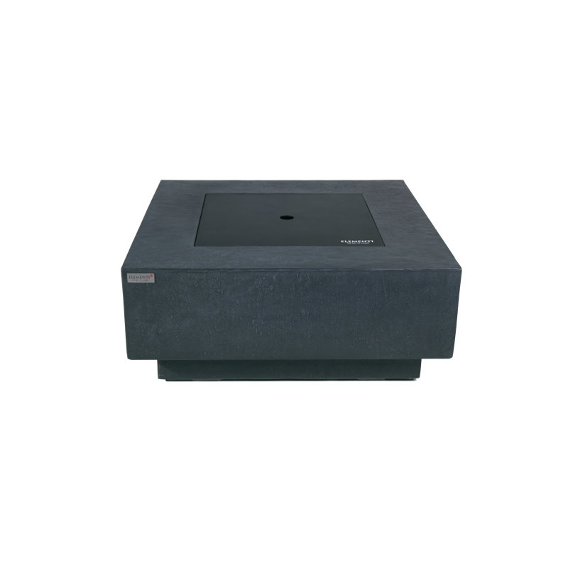 Bergen 40" Dark Grey Concrete Fire Table 60,000 BTU - Includes Fire Glass, Lid & PVC Cover, Propane