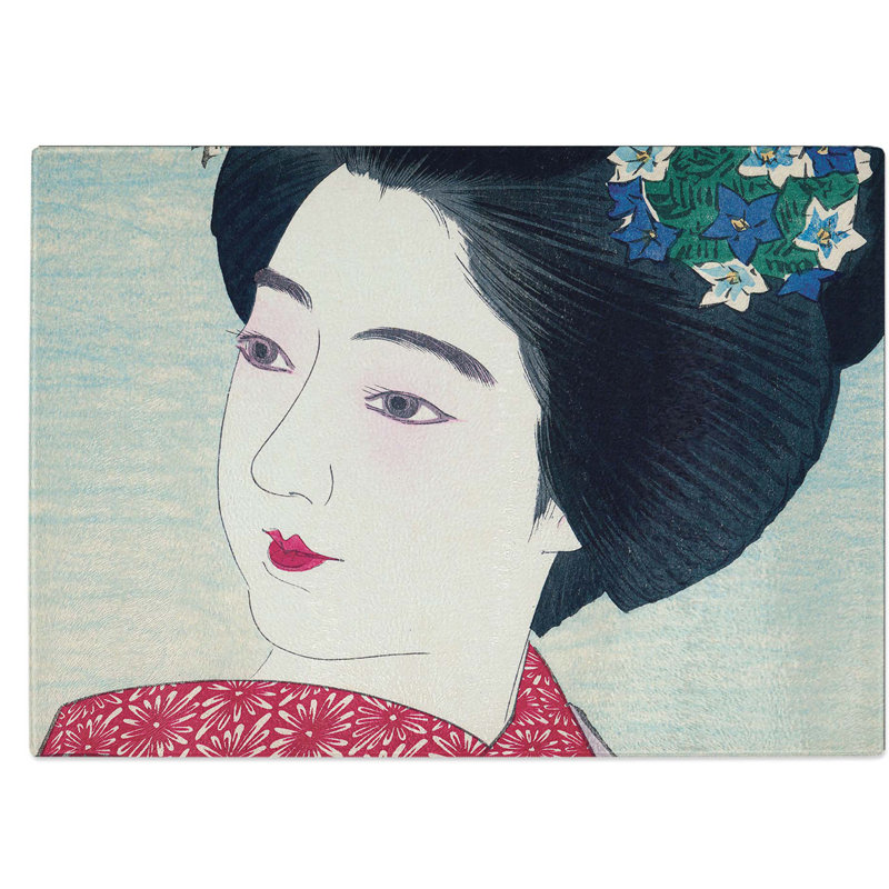 Tempered Glass Young Geisha by Ito Shinsui Chopping Board, 39 cm W x 28.5 cm L