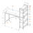 Nembus Contemporary 4-Shelves Dark Brown Finish Computer Desk, 54.83" H X 47.11" W X 18.21" D-2095078282