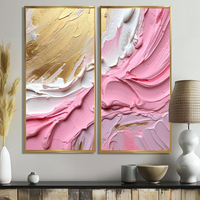 Pink And Gold Spiral Radiance III - Pink Modern Wall Decor