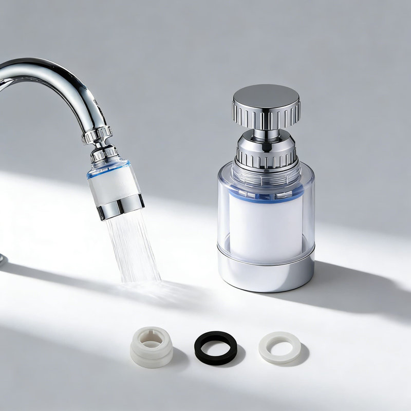 Le filtre à eau rotatif à 360 degrés pour la cuisine et la salle de bain élimine les métaux lourds, le chlore et les sédiments tout en adoucissant l'eau dure