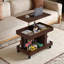 Petite table basse avec roulettes, table d'appoint multifonctionnelle rotative à 360 °, table de bout roulante avec compartiment de rangement, table de chevet mobile pour le salon, la chambre et le mobilier de maison