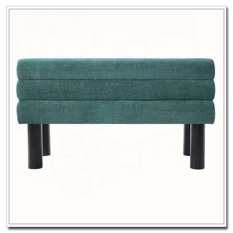 Banc de salle à manger rembourré, bout de lit, banc d'entrée, Noir, vert