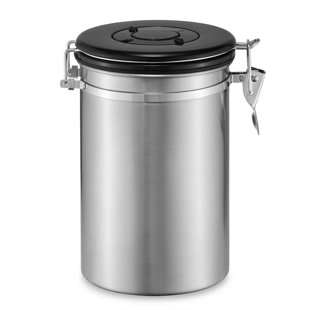 OGGI Stainless Steel Kitchen Canister 52 fl oz - Airtight Clamp Lid, Clear  See-Thru Top - Ideal for Kitchen Storage, Food Storage, Pantry Storage.