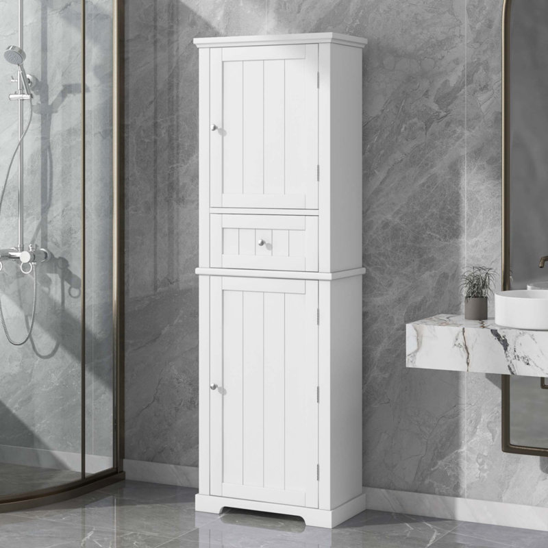 Tall Bathroom Storage Cabinet, White