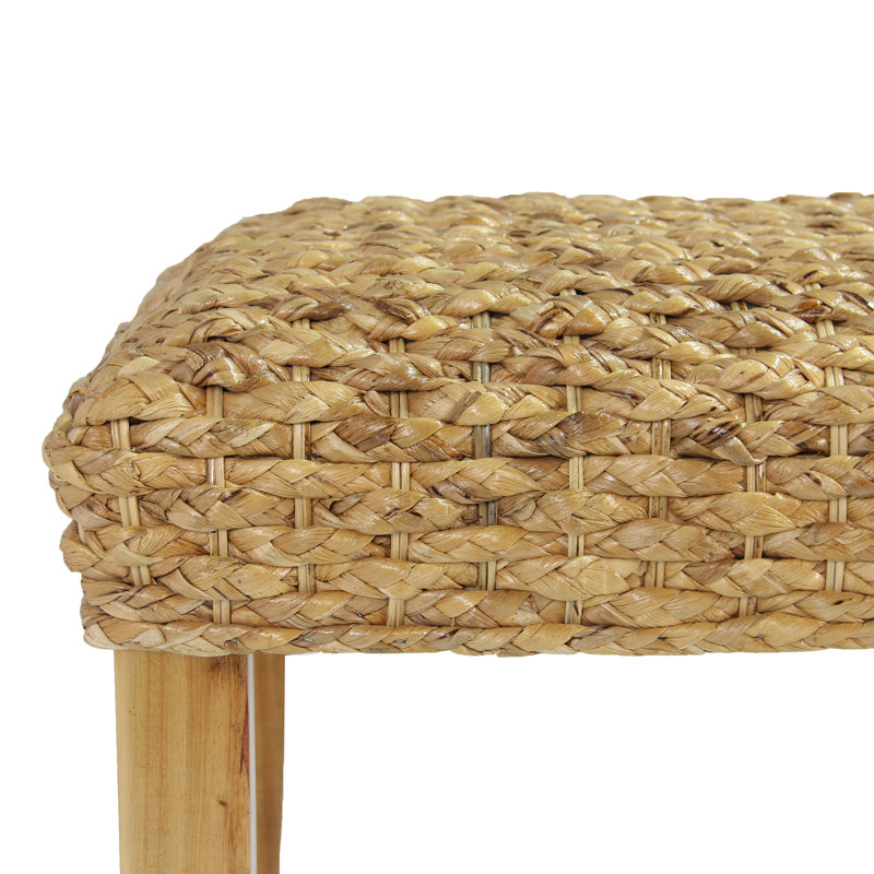Entrée en jacinthe d'eau tissée à la main Aust, bancs en osier pour l'intérieur en bois massif