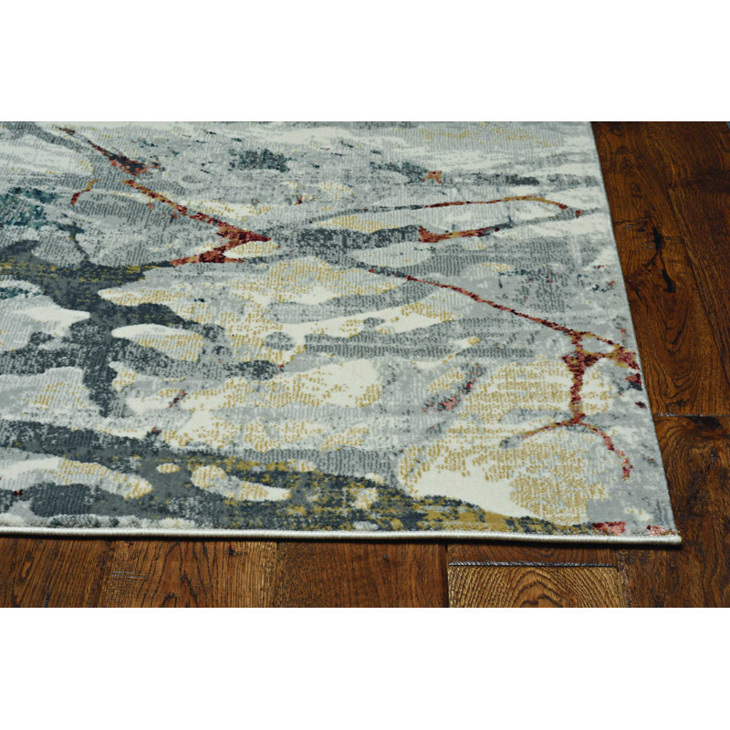 Tapis en polyester écume de mer 90 po x 90 po