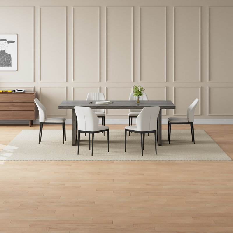 Ensemble de table de salle à manger 7 pièces pour 6 à 8 personnes, table de cuisine rectangulaire avec 6 chaises pour la salle à manger