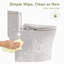 Toilette une pièce avec siège de bidet non électrique, siège de toilette allongé à hauteur de chaise ADA avec siège à buses réglables, siège à double chasse puissante et fermeture douce
