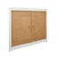 Two Door Decorative Rattan Overlay Cabinet With Curved Ends Painted-2094941232