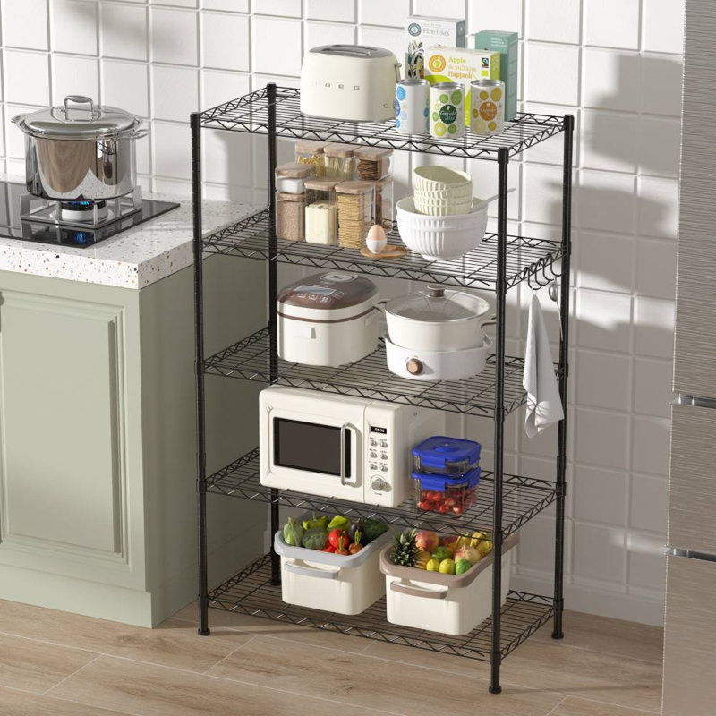 5-Tier Adjustable Storage Rack (Black)