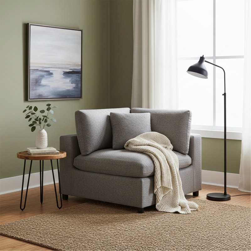 Fauteuil d'angle en coin - gris anthracite, Gris