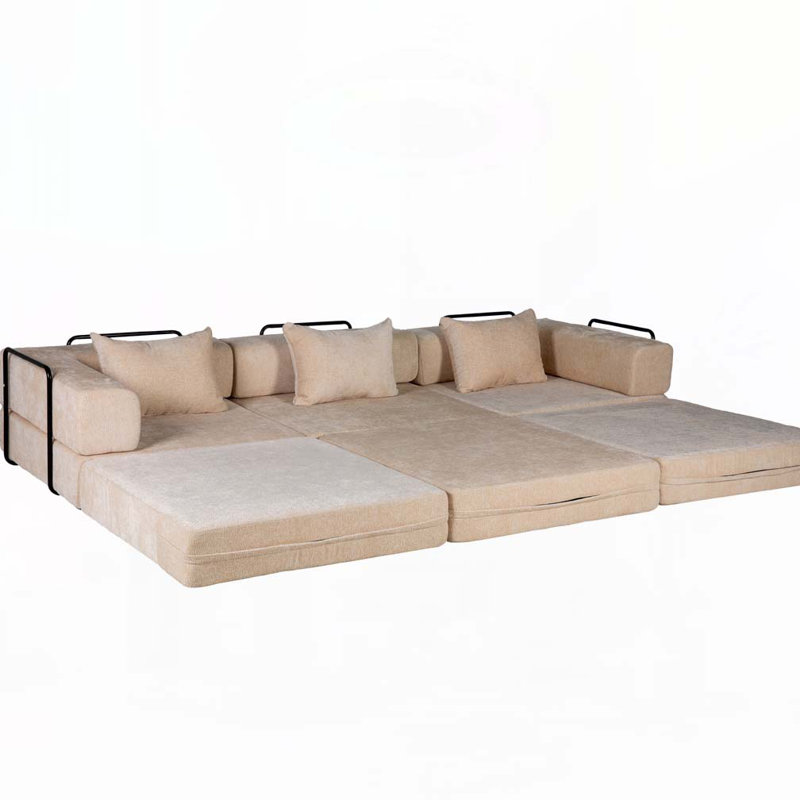 Canapé-lit Chenille, Beige