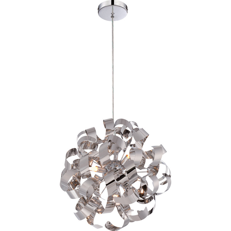 Ailis 12 - Light Dimmable Sphere Chandelier, 31" H x 31" W x 31" D, Polished Chrome