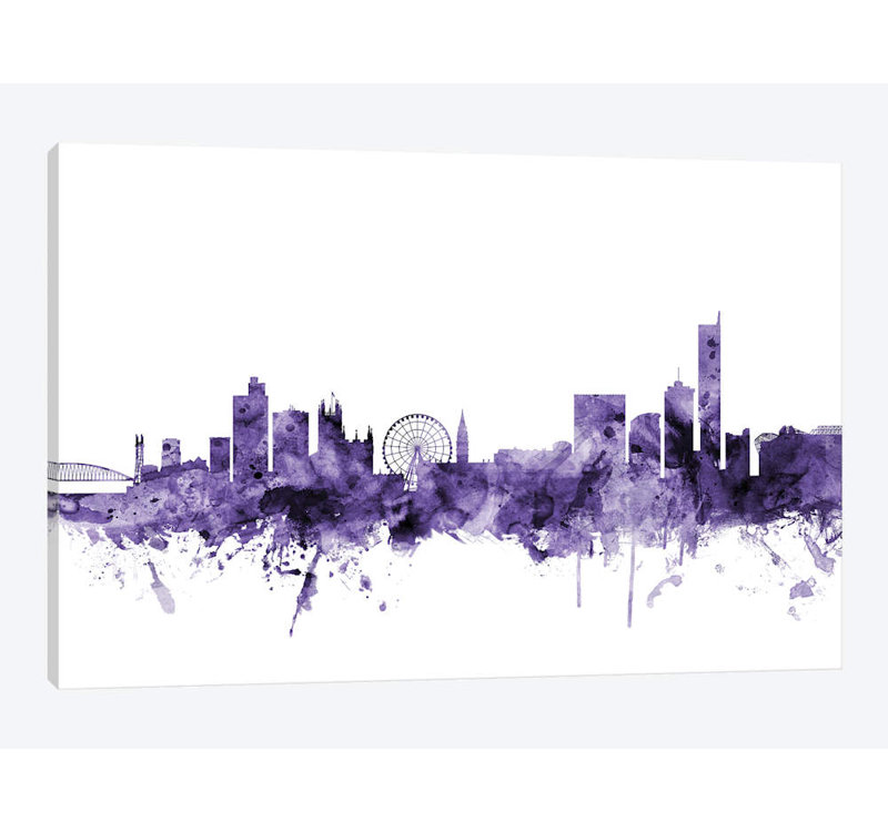« manchester, england horizon » par michael tompsett, reproduction d’impression sur toile tendue, Toile tendue, Pas de tapis