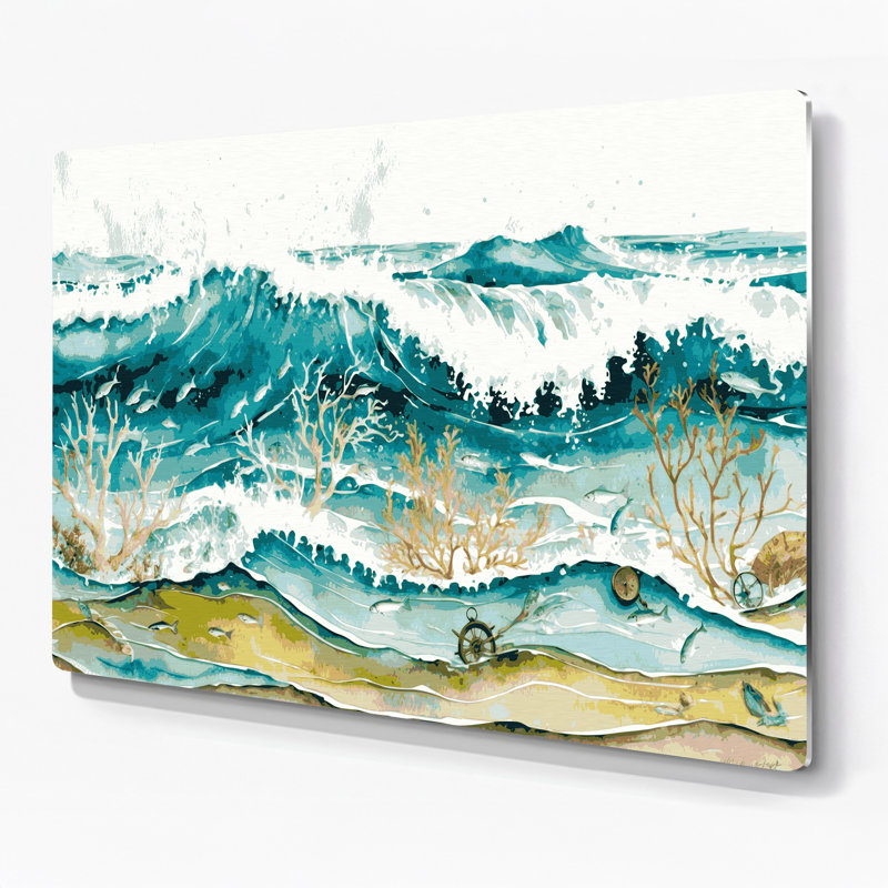 Art mural en métal nautique, thème de plage nautique, H 20 po x l 30 po