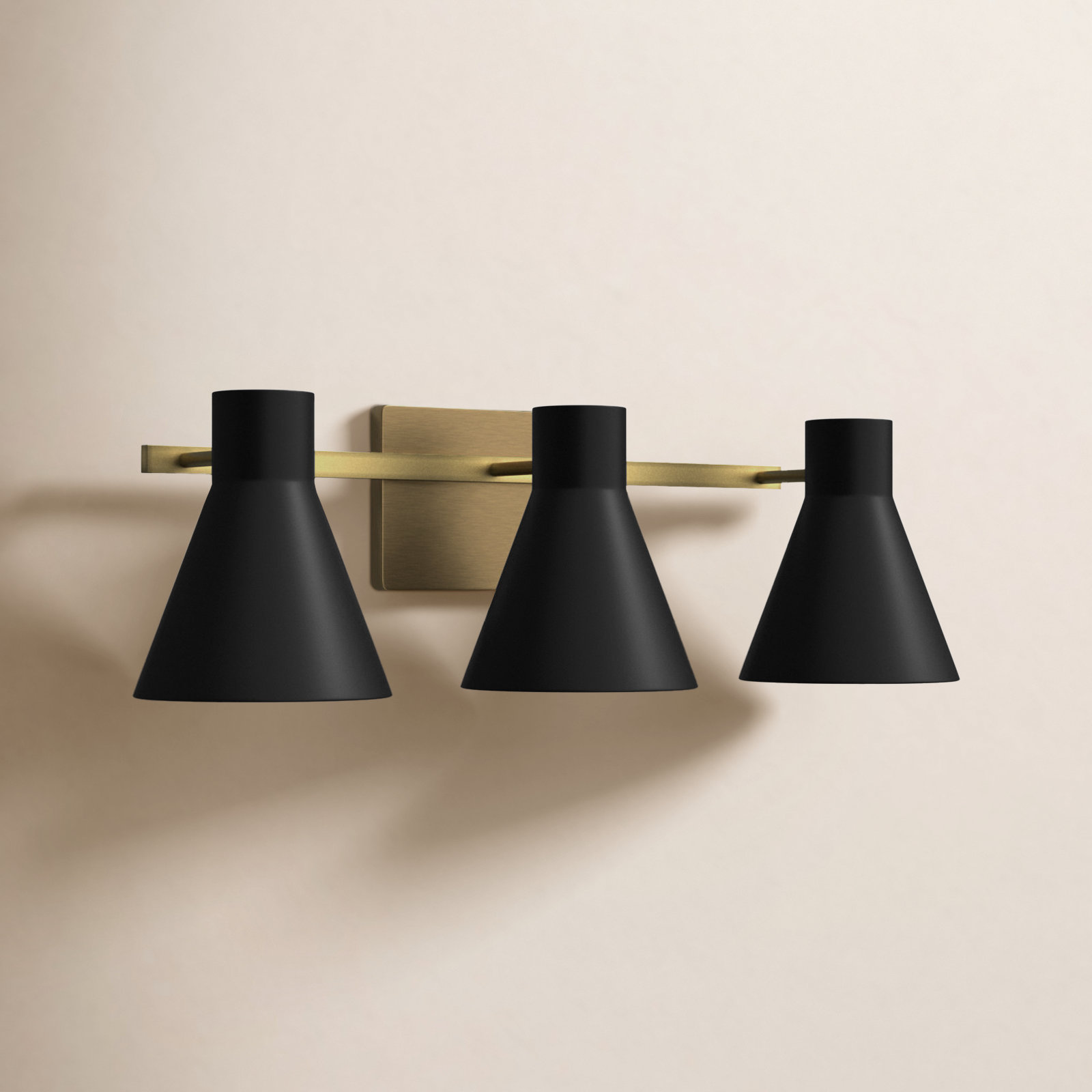 Byers 3-Light Dimmable Vanity Light, Gold, No