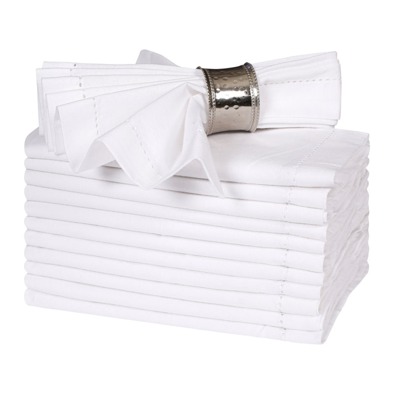 Serviette de table blanche en coton ajouré 18 x 18 po - pour les mariages et les dîners