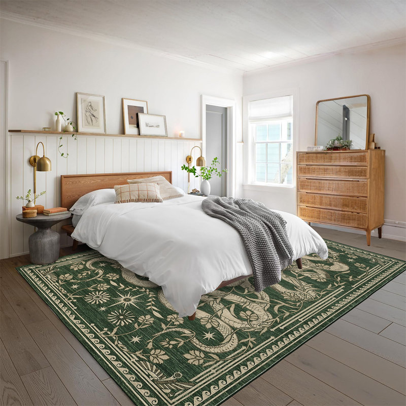 Snakes Machine Washable Area Rug Non Slip Wild Life Serpent Print Rug Low Pile Aesthetics Carpet for Living Room Bedroom Office