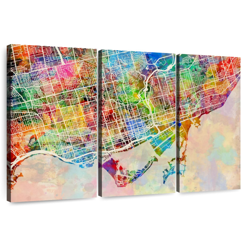 Aliaz Toronto Street Map I, 28" H x 45" W