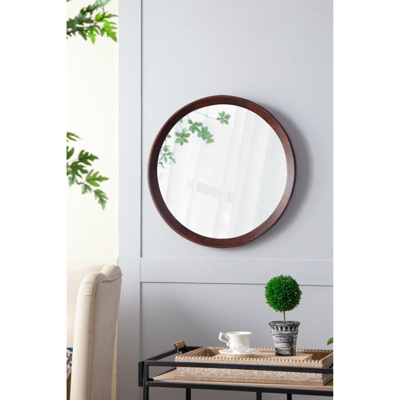 Miroir mural Mango Pièce décorative. Cadre, étincelle, Marron foncé