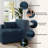 Bentura Oversized Upholstered Navy Corduroy Chaise Lounge with Armrests & Throw Pillows-95259942-114357314