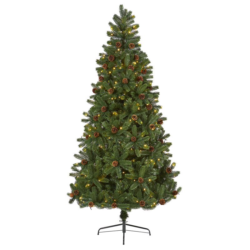 Lighted Artificial Spruce Christmas Tree, 7.5' H