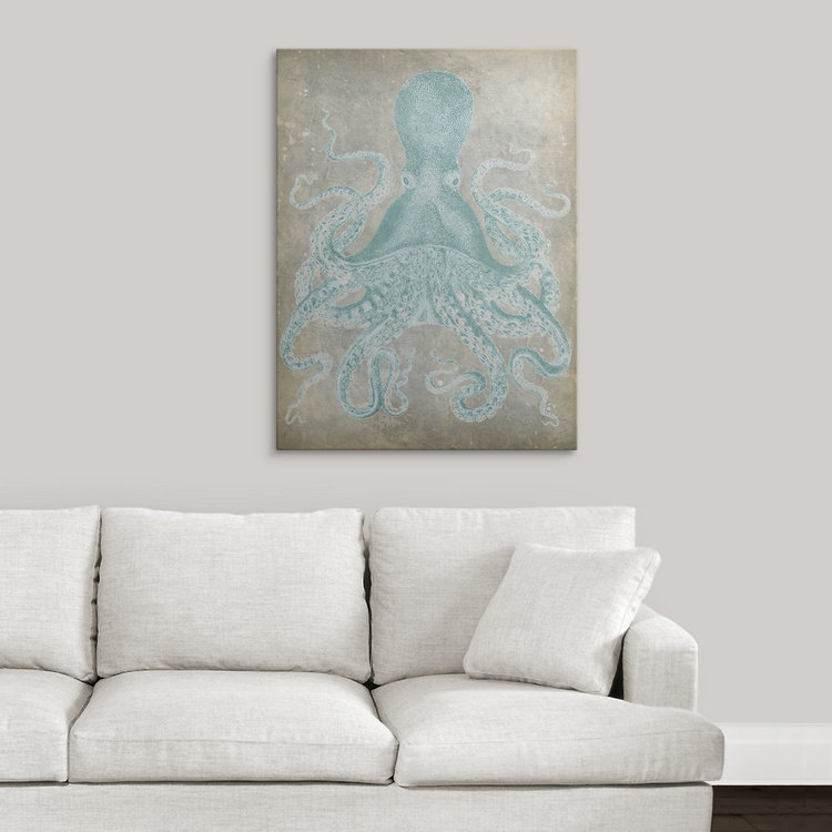 «Spa Octopus I» par Jennifer Goldberger, impression, H 48 po x l 36 po x P 1,5 po, Toile