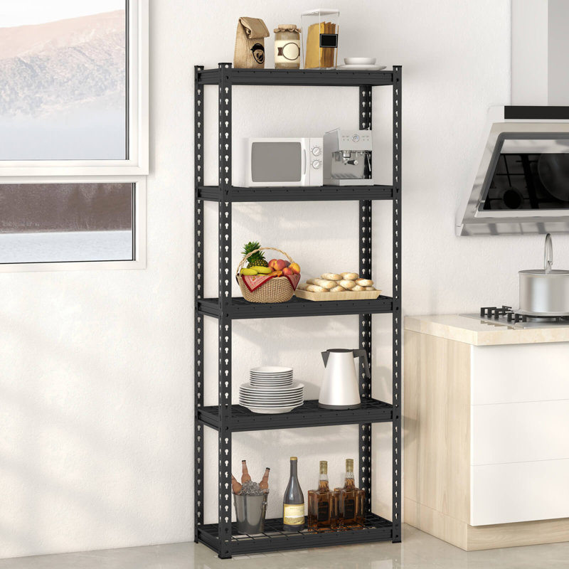 Martella 35.5 " W Shelving Unit, 66" H x 55" W x 12" D, Black