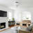 Modern 3-Light Flush Mount Ceiling Light, Matte Black Finish with Ribbed Glass Shade, Dimmable, 13.78" Wide