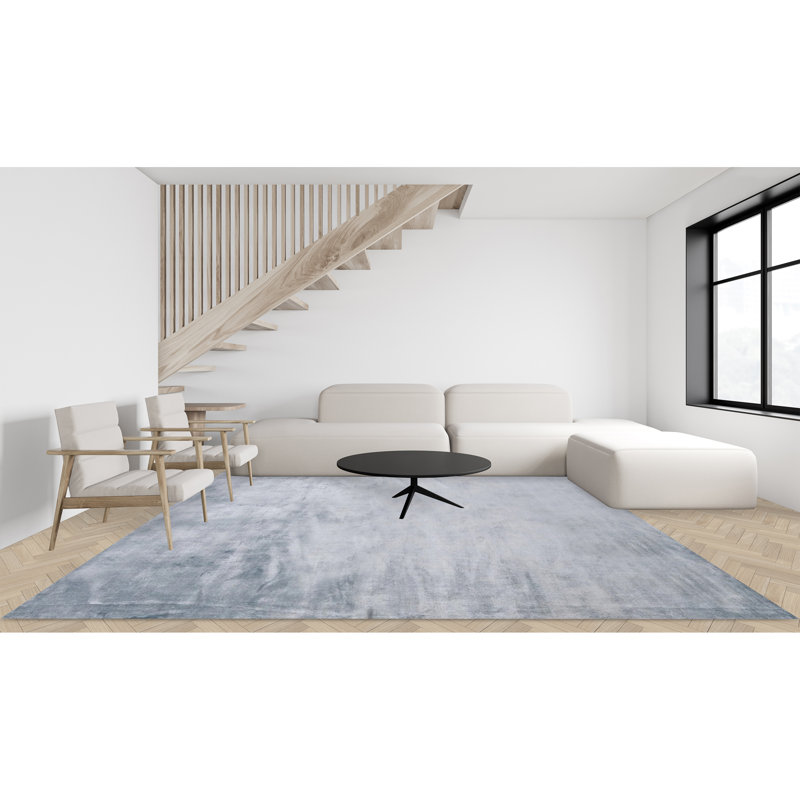 Ombre Area Rug in Light Gray, Rectangle 8' x 10'