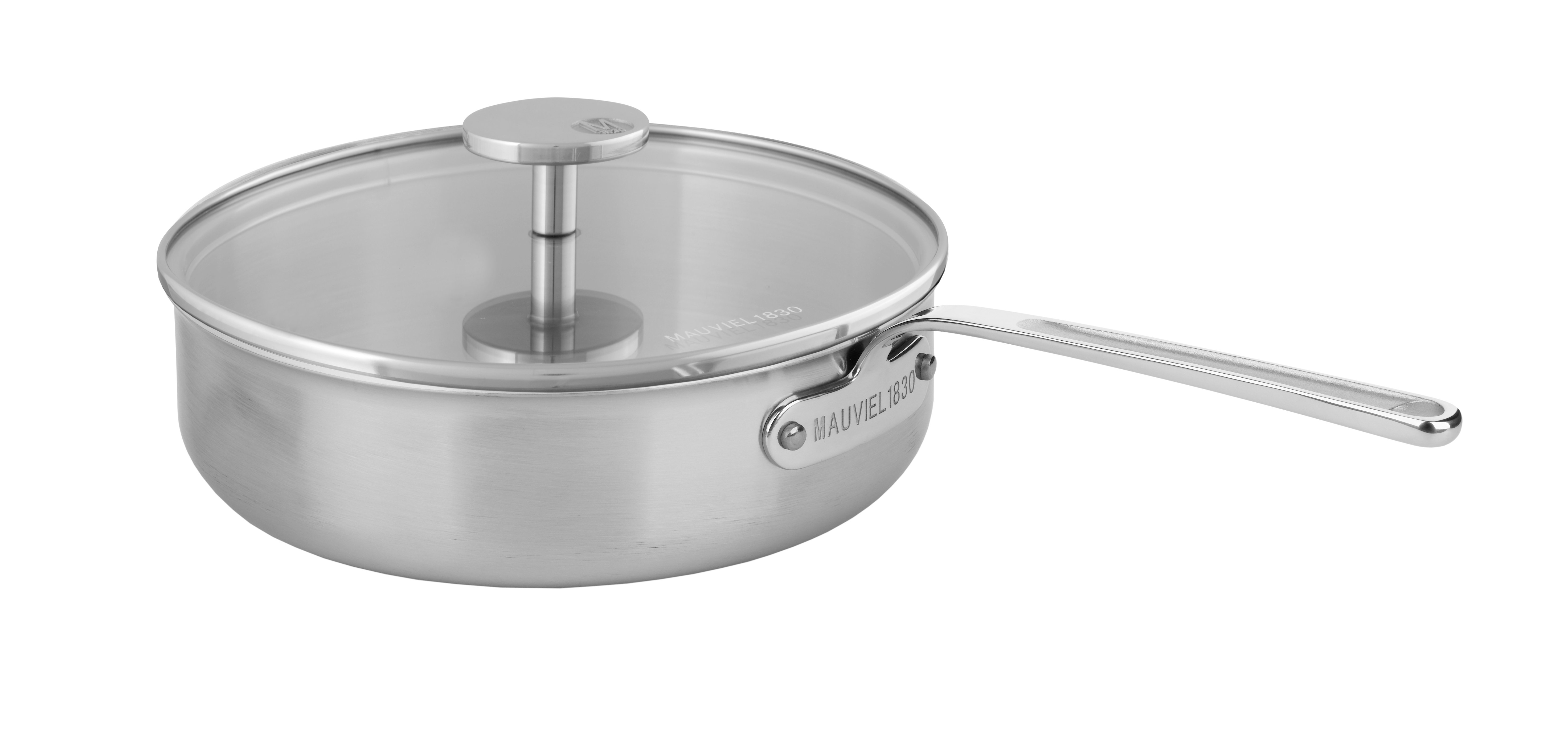 Mauviel M'Cook 5-Ply Polished Stainless Steel Sauce Pan With Lid, And Cast  Stainless Steel Handle, 3.4-qt, Made In France