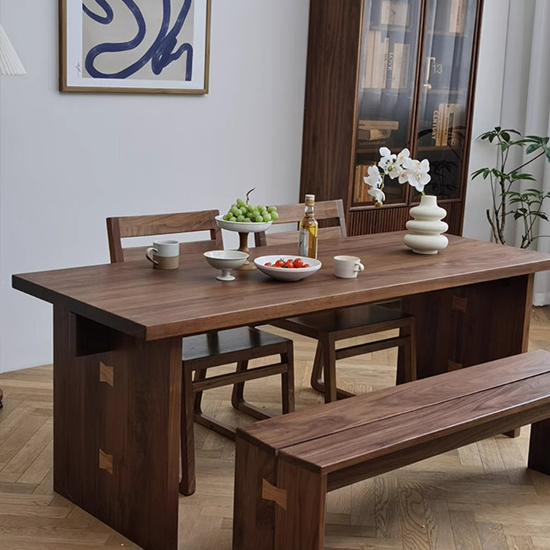Solid Black Walnut Dining Table., 29.53"H x 55.12"L x 27.56"W