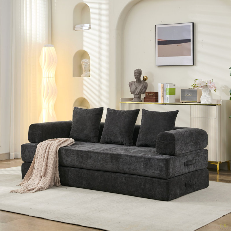 Canapé-lit pliant confortable Comfy, Black