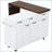 102.3" Kitchen Island with Extendable Dining Table and Trash Can Cabinet – White-129895328