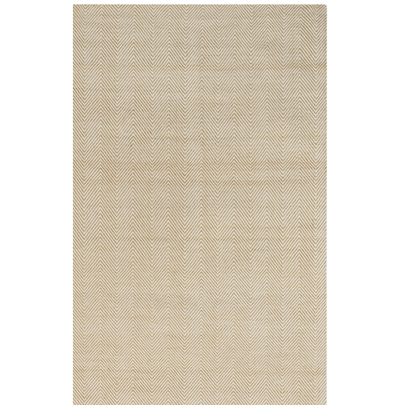 Laureldale Hand Loomed Wool Viscose Chevron Rug in Beige, Rectangle 4' x 6'