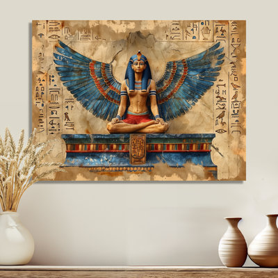 Blue And Beige Egyptian Goddess I - Egypt Wall Art