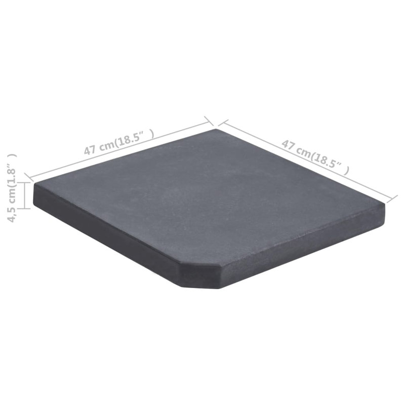 Granite Square Umbrella Base Weight Plate, 18.5 in