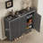 46 Inch Fluted Door Shoe Cabinet, 5-Tier Entryway Storage Bench with Adjustable Shelves-80836768