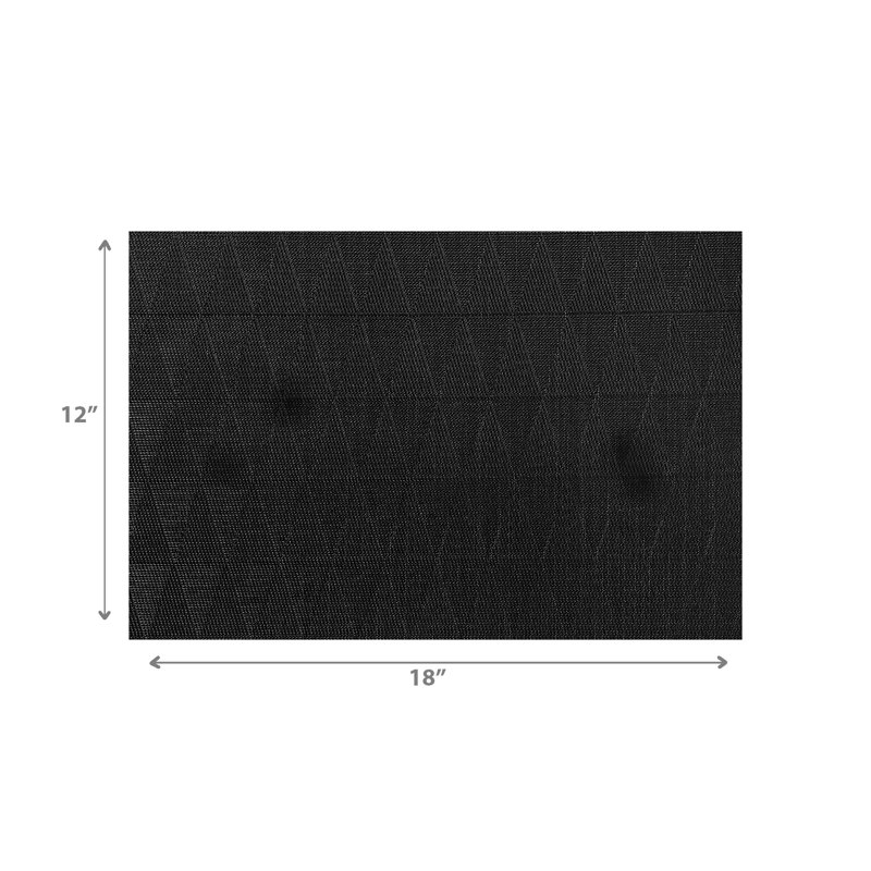 Ensemble de 12 napperons en PVC tissé, Noir, noir, noir, noir
