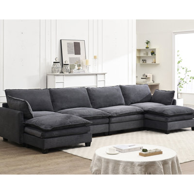 Velours gris foncé grand avec 2 - structure et tissu d'usure pour rembourrage modulaire en mousse
