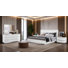 Ensemble de chambre à coucher blanche 5 pièces Infinity Casa Bianca | Grand lit + 2 tables de chevet + commode + miroir