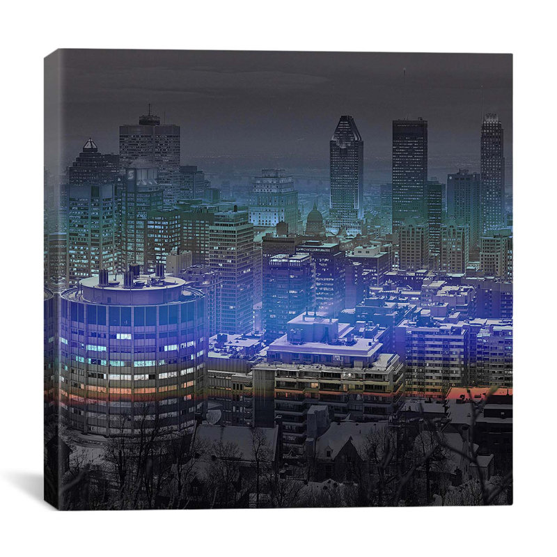 Montréal, canada, reproduction de photo sur toile, H 37 po x l 37 po x P 0,75 po