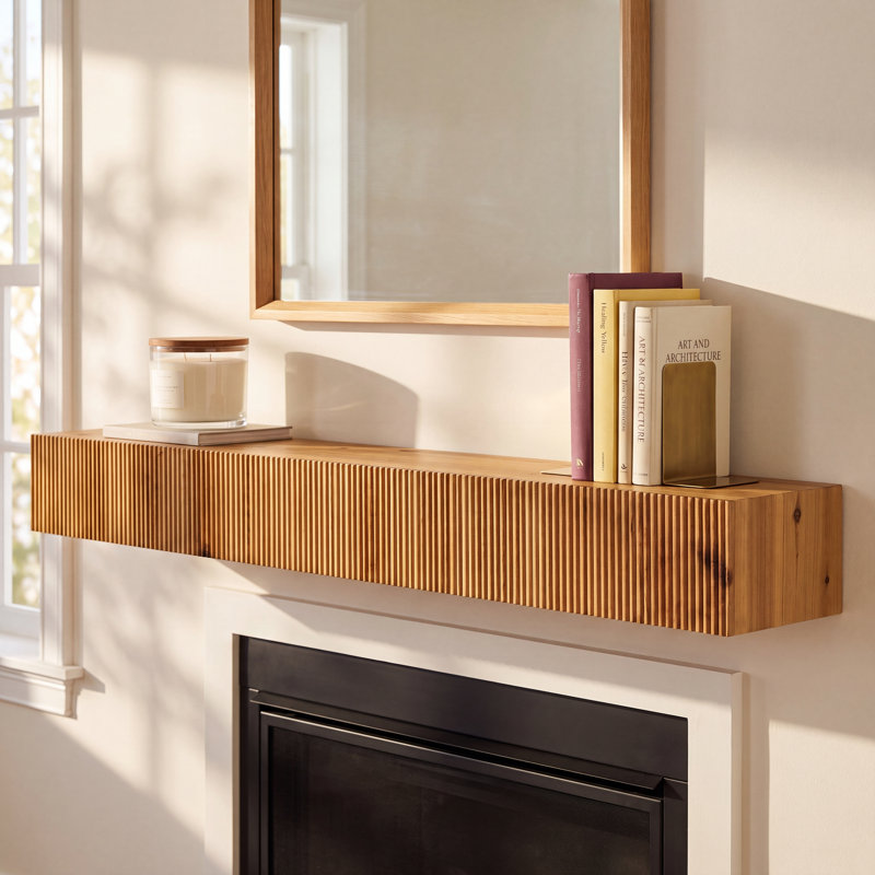 60“ Rustic Fireplace Shelf Mantel