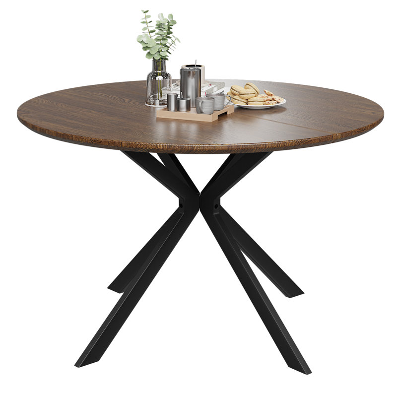 46.5" Wood Round Dining Table, Oak Wood