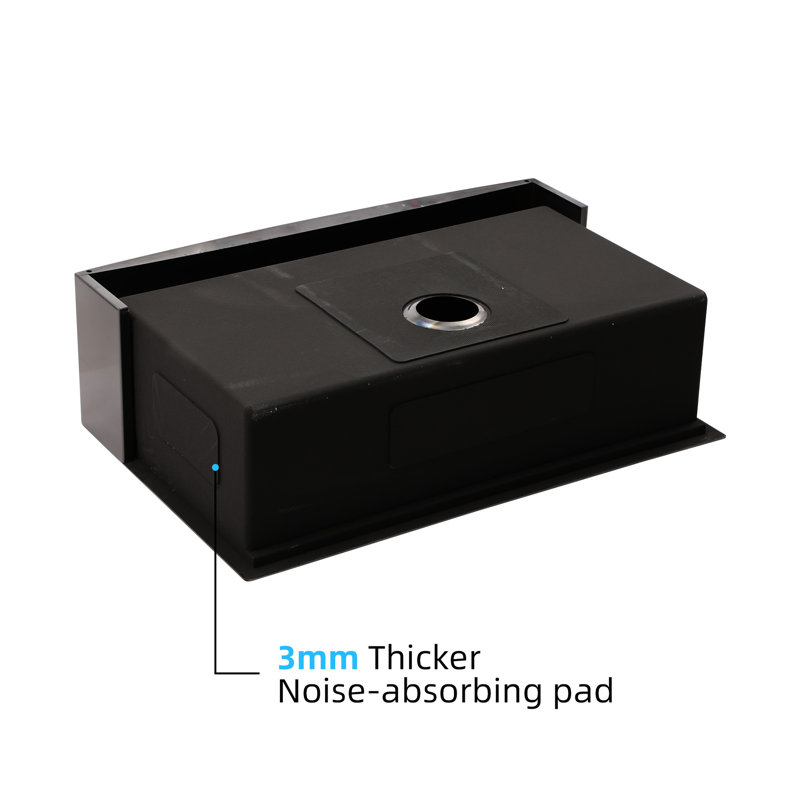 Évier de cuisine en acier inoxydable de style 33 po x 22 po x 10 po avec station de travail - noir mat, à impact et avec tablier pour conserver l'eau